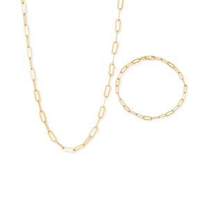 Giani Bernini Set Paperclip Link Chain Necklace & Matching Bracelet NEW *Flaw